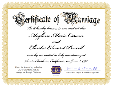 Personalized Marriage Certificate (Image)